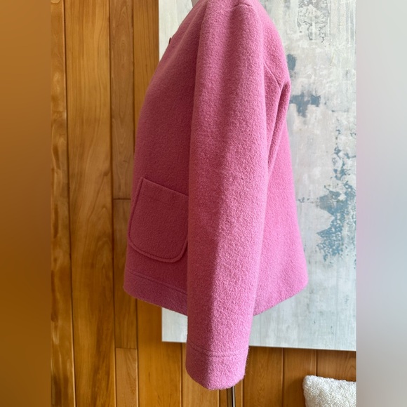 Norm Thompson 100% Wool Light Pink Button Up Sweater Jacket. Front Pockets - Picture 6 of 15
